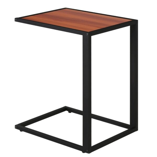 C-Shaped Side Table, Sofa End Table with Metal Frame,