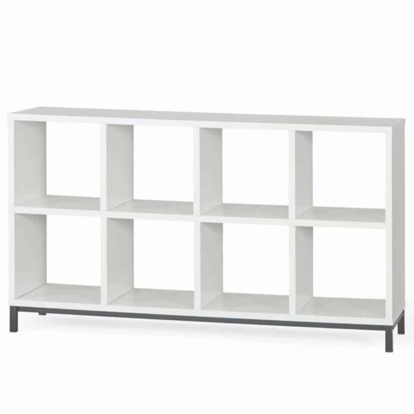 8-Cube Organizer with Metal Base, White Bookshelves