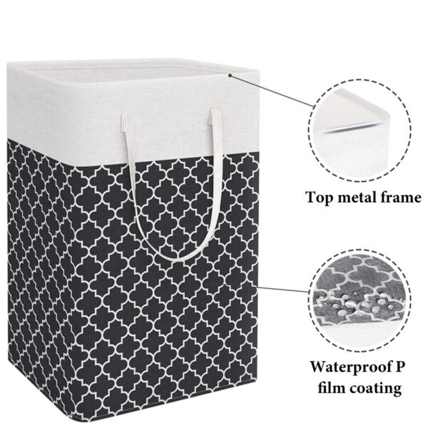 Laundry Hamper Collapsible Clothes Basket With Handle 75L Large Capacity - Image 4