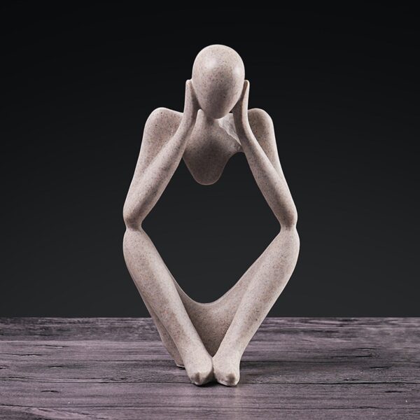 Nordic Simple Yoga Figure Statue Resin Figurine Office - Image 3