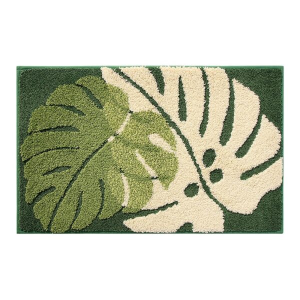 Leaves Non-Slip Bath Floor Mat Bathroom Fluffy Cashmere - Image 13