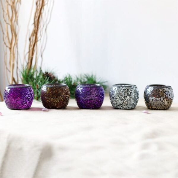 Mosaic Glass Candle Holders Romantic Dinner Home Decoration - Image 6