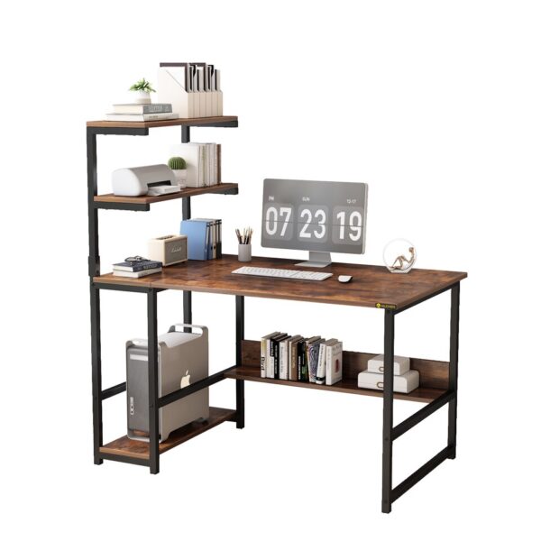 Computer Desk with 4-Tier Storage Shelves and Tower Shelf - Image 8