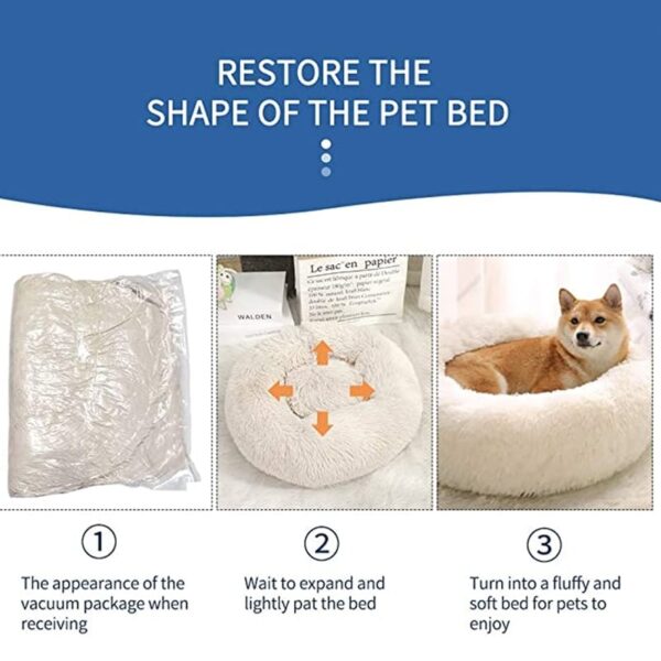 Round Dog Bed Cushion Soft Plush Cat Beds for Dog Cat Winter Warm Sleeping - Image 8
