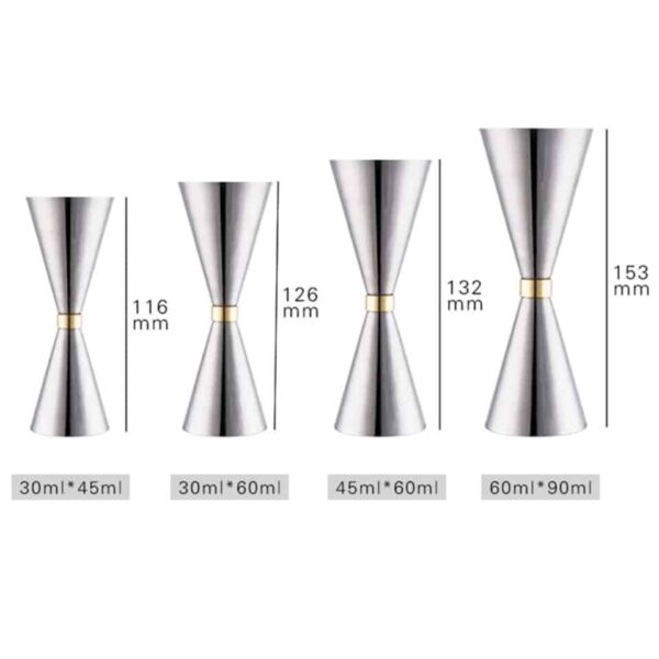 30ml-60ml Measuring Cup Dual Shot Stainless Steel Wine Cocktail Shaker - Image 2