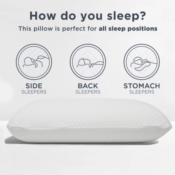 GEMITTO Slow Rebound Memory Foam Pillow Cervical Contour Pillow for Neck Pain Anti Snore Side Sleepers Pillows W/ Washable Case - Image 3