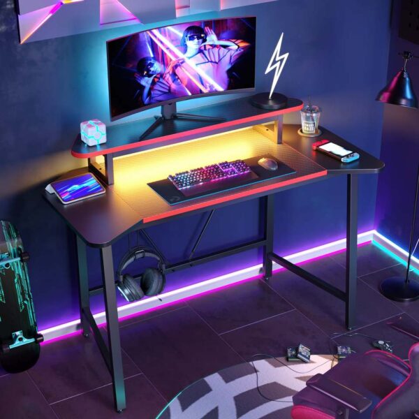 50.3" Gaming Desk Computer Office Table with LED Lights - Image 8