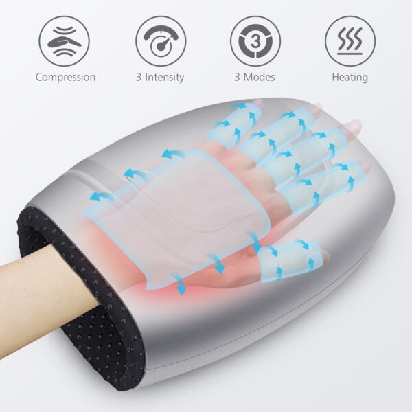 Comfier Electric Hand Massager with Heat Compression Palm Finger Massage Machine For Relax - Image 3