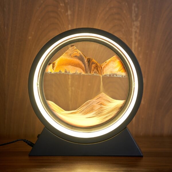 LED Light Creative Quicksand Table Lamp Moving Sand Art Picture 3D Hourglass Deep Sea Sandscape Bedroom Lamp - Image 23