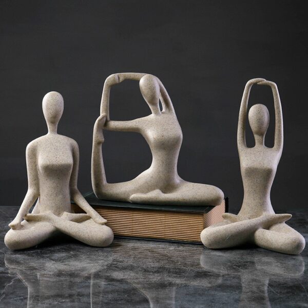 Nordic Simple Yoga Figure Statue Resin Figurine Office