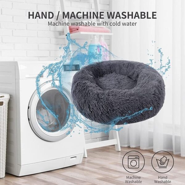Round Dog Bed Cushion Soft Plush Cat Beds for Dog Cat Winter Warm Sleeping - Image 5