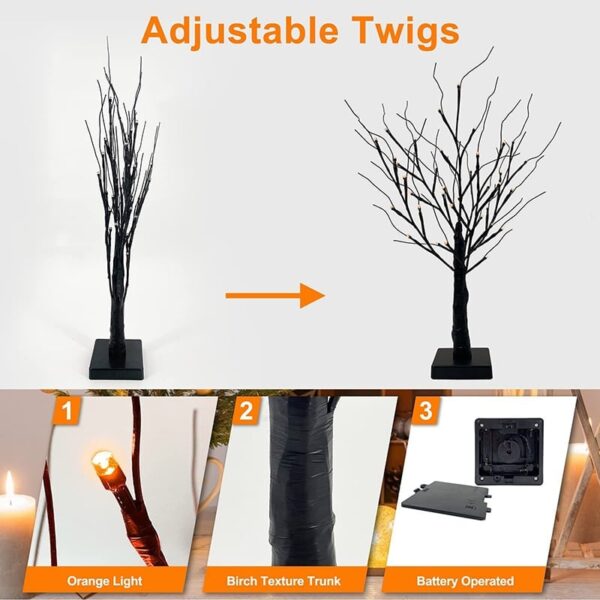 Halloween LED Birch Tree Light Tree LED Lamp DIY Landscape Tree Night Lamp - Image 2