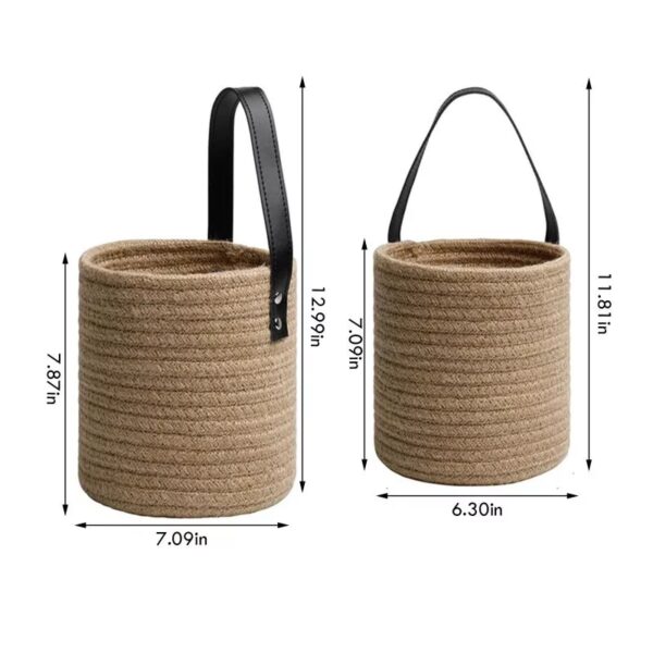 2pcs Natural Cotton Rope Hanging  Jute Wicker Basket For Plants or whatever you fancy - Image 2