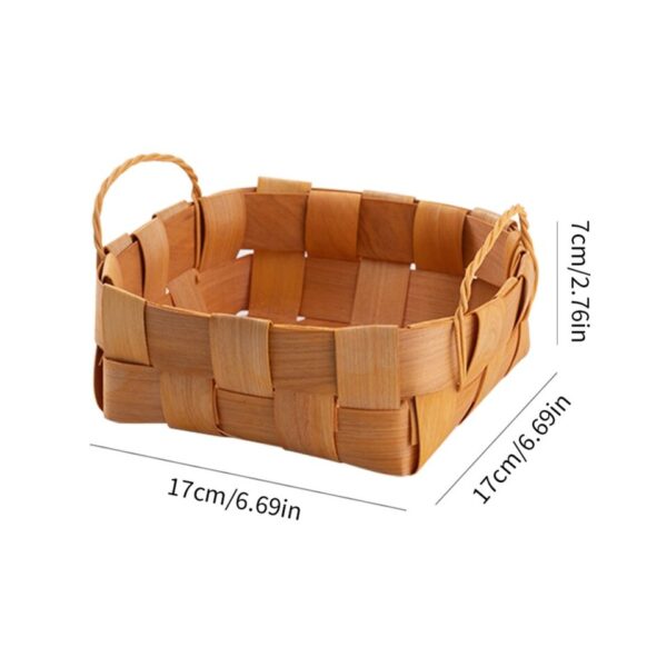 Desktop Storage Basket Fruit Vegetable Basket Bread Basket Hand Woven Bamboo - Image 10