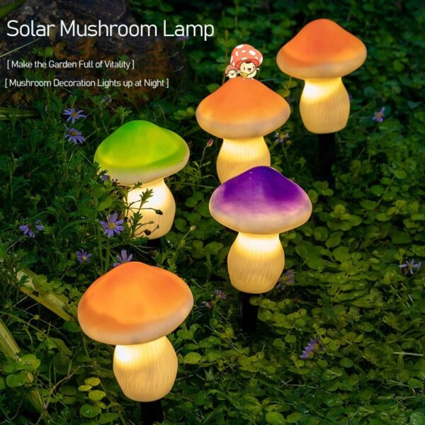 LED Solar Lights Waterproof Cute Mushroom