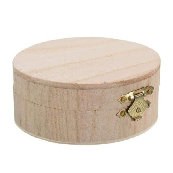 Round Wooden Box 1 Pcs Storage Case Packing Storage