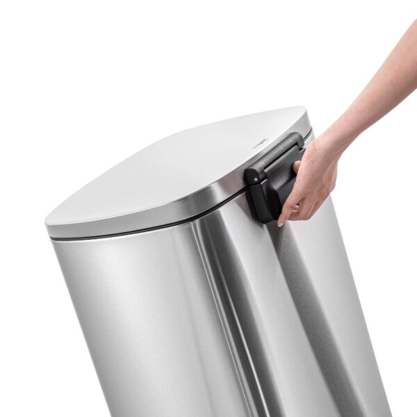 Qualiazero 13.2 Gallon Stainless Steel Trash Can Silver Step On Kitchen Garbage Can - Image 10