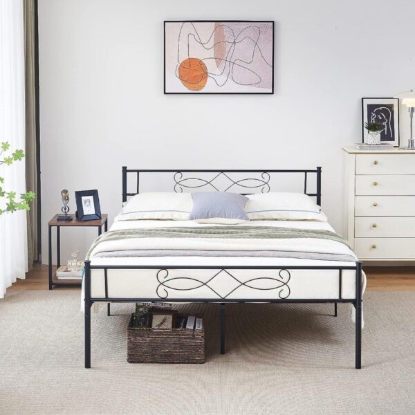 Full Size Bed Frame Metal Platform/Mattress Foundation with headboard Footboard/Steel Slat - Image 6