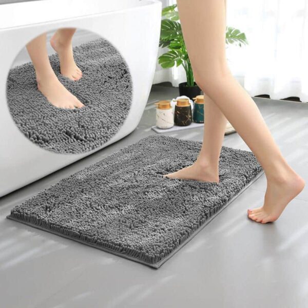 1pcs Floor Mat Anti-skid Bathroom Carpet Quick Dry Fine Chenille - Image 2