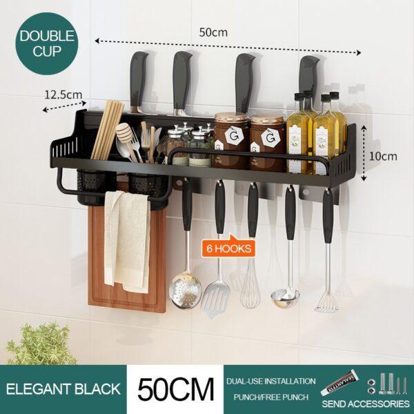 Kitchen Organizer Multifunctional Wall-mounted Spice Rack - Image 8