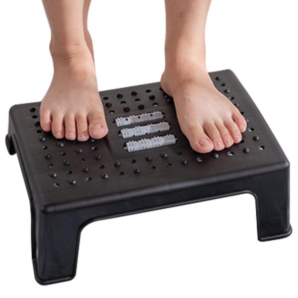 Feet Stool Chair Under Desk Footrest Foot Resting Stool With Rollers Massage - Image 2