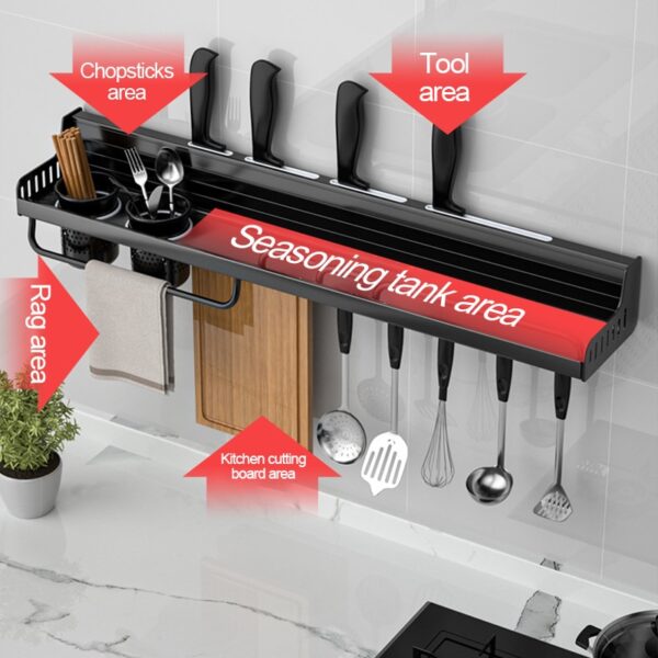 Kitchen Organizer Multifunctional Wall-mounted Spice Rack - Image 4