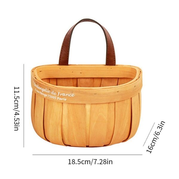 Desktop Storage Basket Fruit Vegetable Basket Bread Basket Hand Woven Bamboo - Image 3