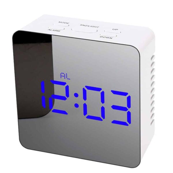 Hot! LED Mirror Table Clock Square Digital Alarm Snooze Display Time Night Light - Image 6