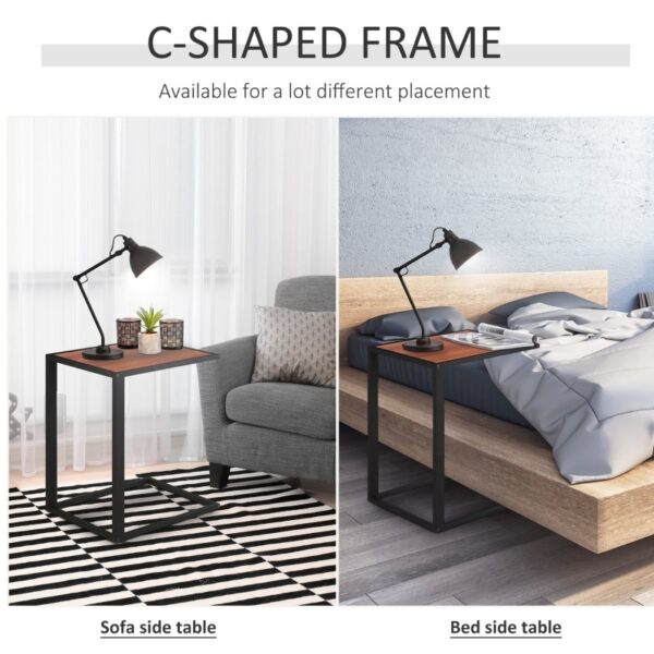 C-Shaped Side Table, Sofa End Table with Metal Frame, - Image 6