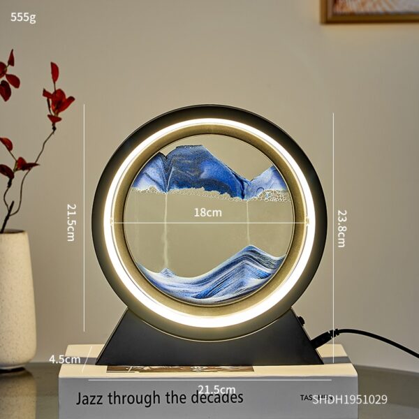 LED Light Creative Quicksand Table Lamp Moving Sand Art Picture 3D Hourglass Deep Sea Sandscape Bedroom Lamp - Image 7