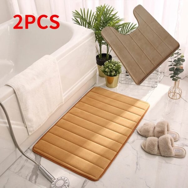 Non Slip Bathroom Mat Household Soft Coral Fleece Absorbent - Image 6