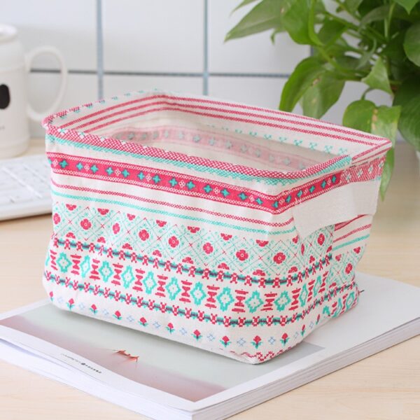 Desktop Storage Box Foldable Dormitory Bedroom Storage Desk Underwear Toy Cosmetic Book Organizer Jewelry Storage Basket - Image 2