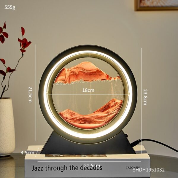 LED Light Creative Quicksand Table Lamp Moving Sand Art Picture 3D Hourglass Deep Sea Sandscape Bedroom Lamp - Image 17