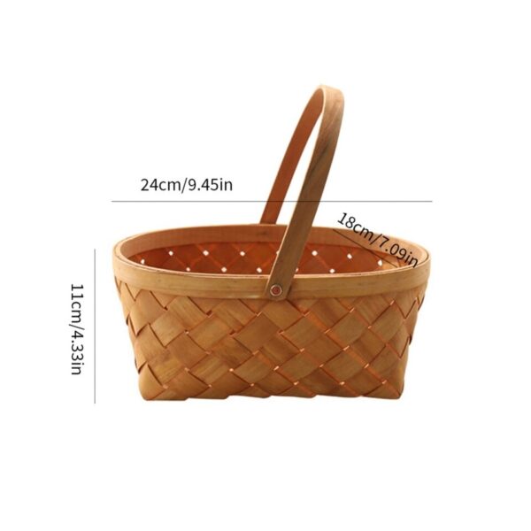 Desktop Storage Basket Fruit Vegetable Basket Bread Basket Hand Woven Bamboo - Image 6