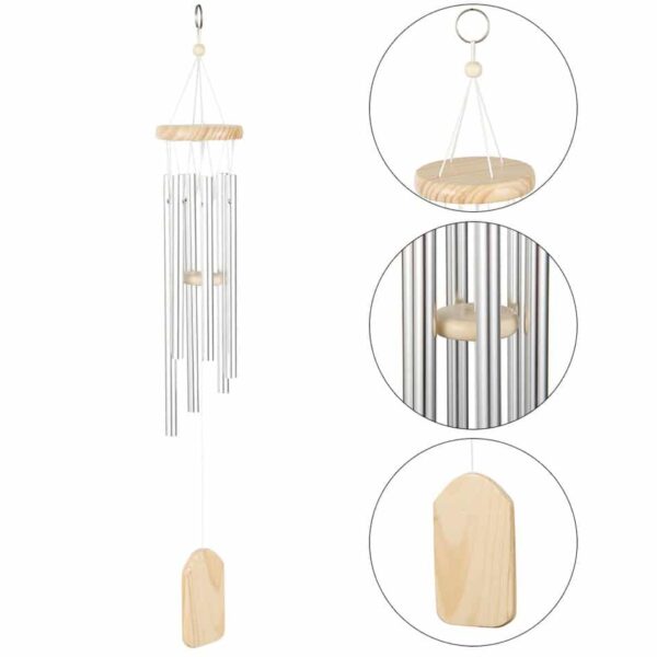 Silver 6 Tube Wind Chime - Image 5