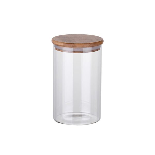 Mason Candy Jar For Spices Glass bamboo Cover - Image 7