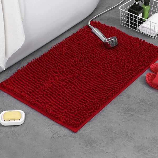 Chenille Non Slip Bath Mat Soft Plush Bathroom Mat - Image 11