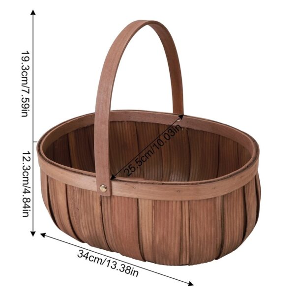 Desktop Storage Basket Fruit Vegetable Basket Bread Basket Hand Woven Bamboo - Image 13