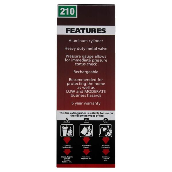 Pro 210 Fire Extinguisher, 4lb, 2-A, 10-B:C - Image 2