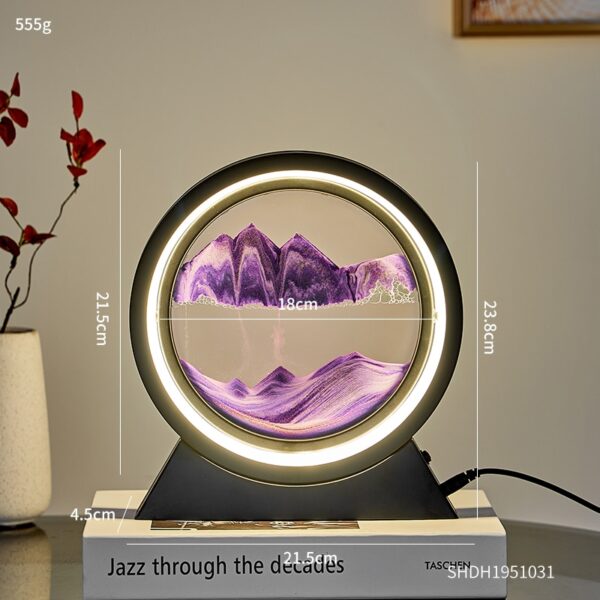 LED Light Creative Quicksand Table Lamp Moving Sand Art Picture 3D Hourglass Deep Sea Sandscape Bedroom Lamp - Image 24