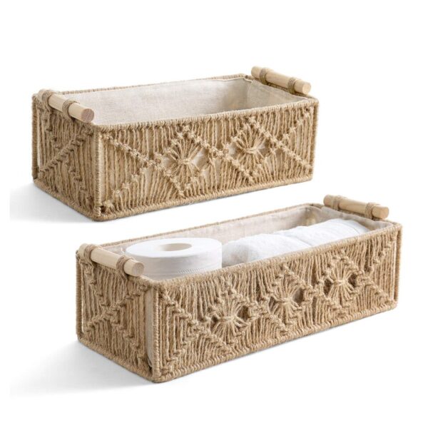 2PCS Nordic Cotton Rope Storage Baskets Woven Desktop Sundries Kids Toys Organizer Box Baby Dirty Clothes Laundry Basket Hamper