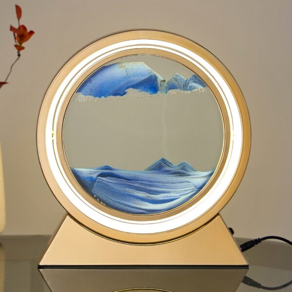 LED Light Creative Quicksand Table Lamp Moving Sand Art Picture 3D Hourglass Deep Sea Sandscape Bedroom Lamp - Image 30