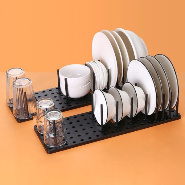 Kitchen Telescopic Dish Plate Shelf Drying Rack - Image 3