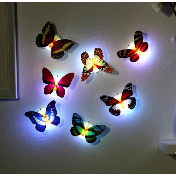 Butterfly Night Lights Pasteable 3D Butterfly Wall Stickers Lamps 1/5PCS Home Decoration