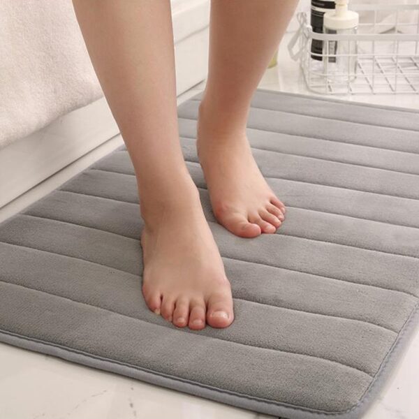 Home Bath Mat Coral Fleece Bathroom Floor Carpet Absorbent Non-slip Memory Foam - Image 12