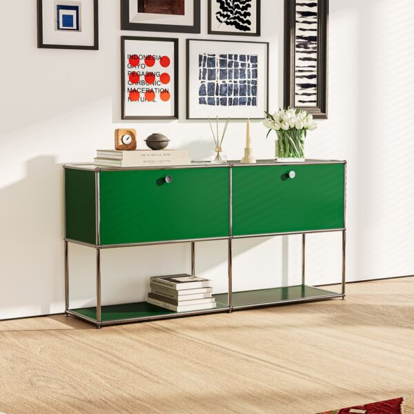 Green Storage Cabinet Living Room Bedroom Furniture 2 Drawer - Image 8