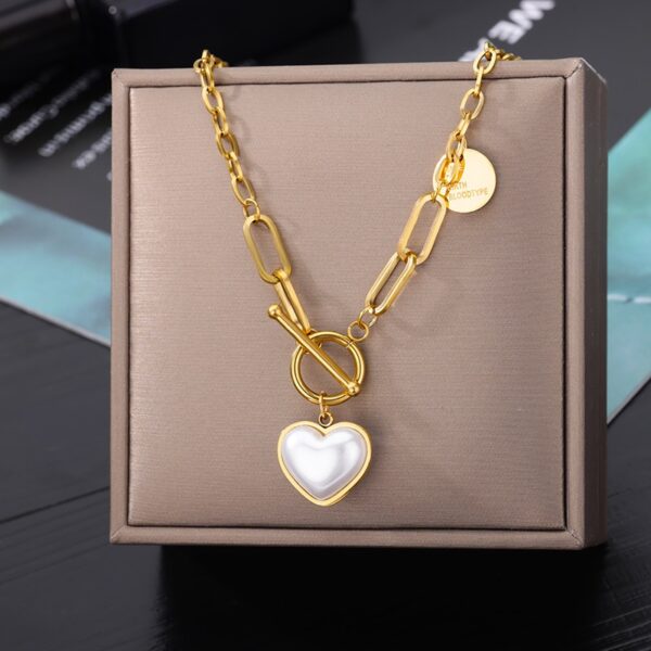 Retro Double Layer Hollow Thick Clavicle Chain Stainless Steel Necklace For Women - Image 30