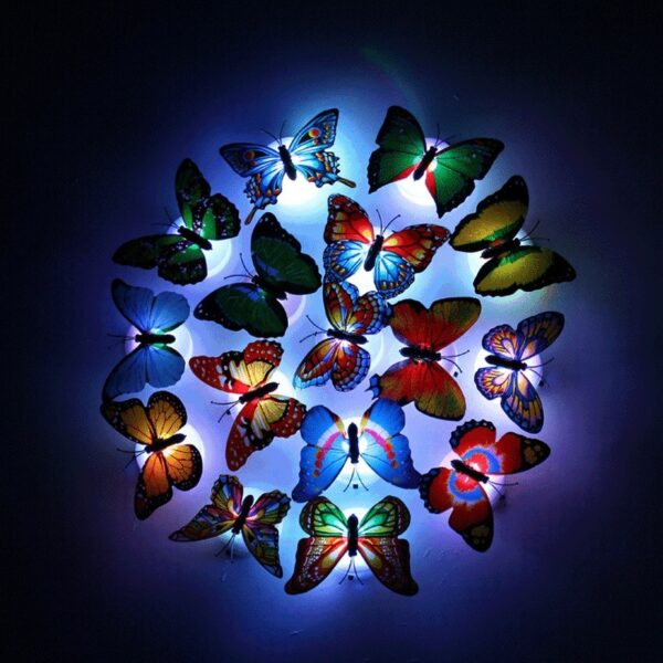 Butterfly Night Lights Pasteable 3D Butterfly Wall Stickers Lamps 1/5PCS Home Decoration - Image 6