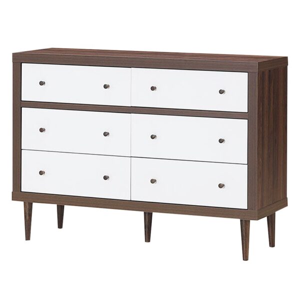 Costway 6 Drawer Dresser Wood Chest of Drawers Storage Freestanding Cabinet Organizer