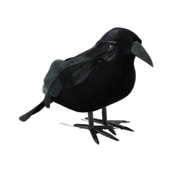 Small Simulation Fake Bird Realistic Halloween Black Crow Model - Image 2